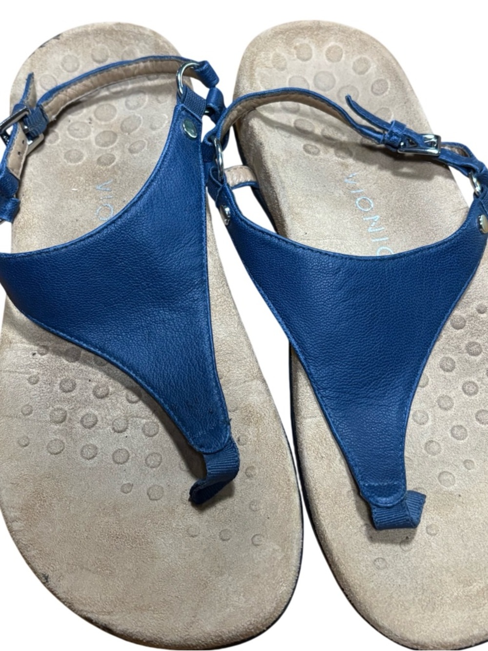 Vionic Kirra thong sandal leather upper adjustable strap supportive footbed 9.5